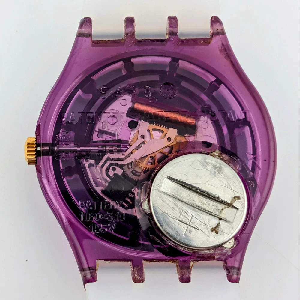 Vintage 1994 Swatch Gent Quasimodo GV108 Notre Dame Stained Glass 34mm Watch